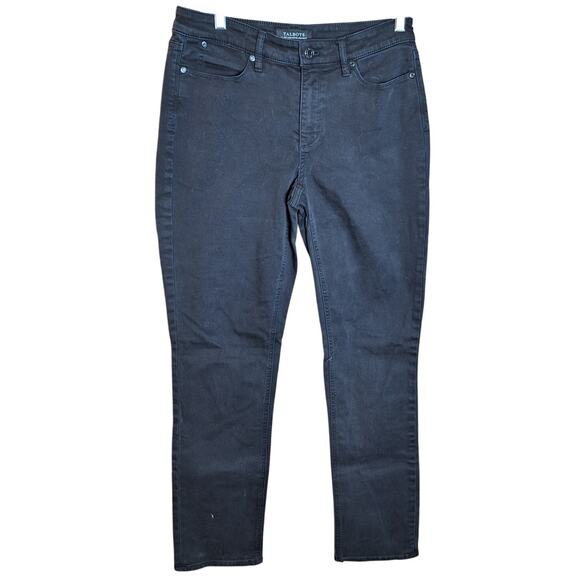 Talbots Women 6 Long Black Denim 5 Pocket Flawless Stretch Straight Denim Jean - Picture 1 of 5